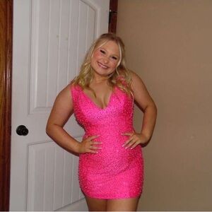 Elegant Pink Mini Dress